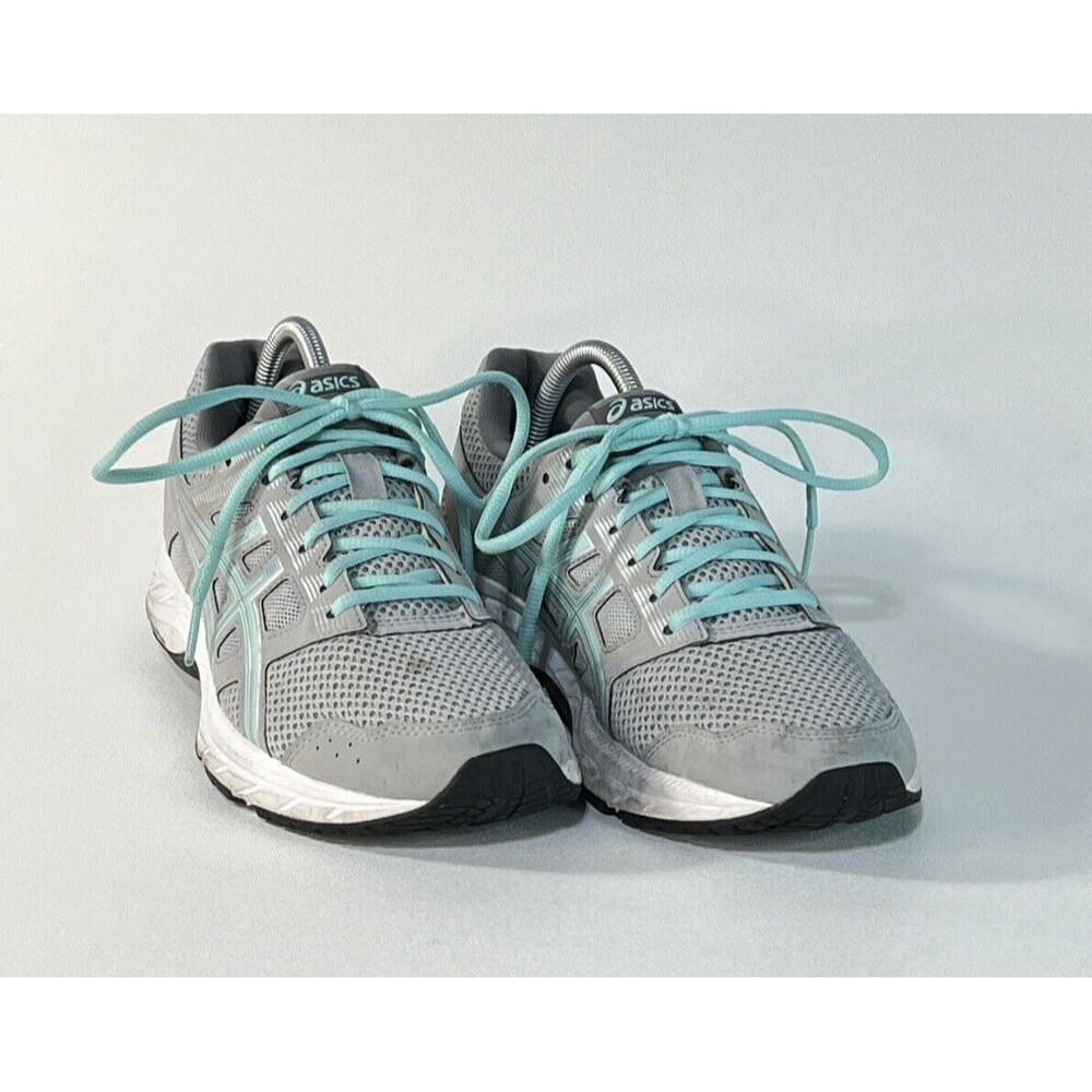 Asics Gel-Contend 5 Sneakers Women 10 Grey Mint Running Athletic Sporty Gorpcore
